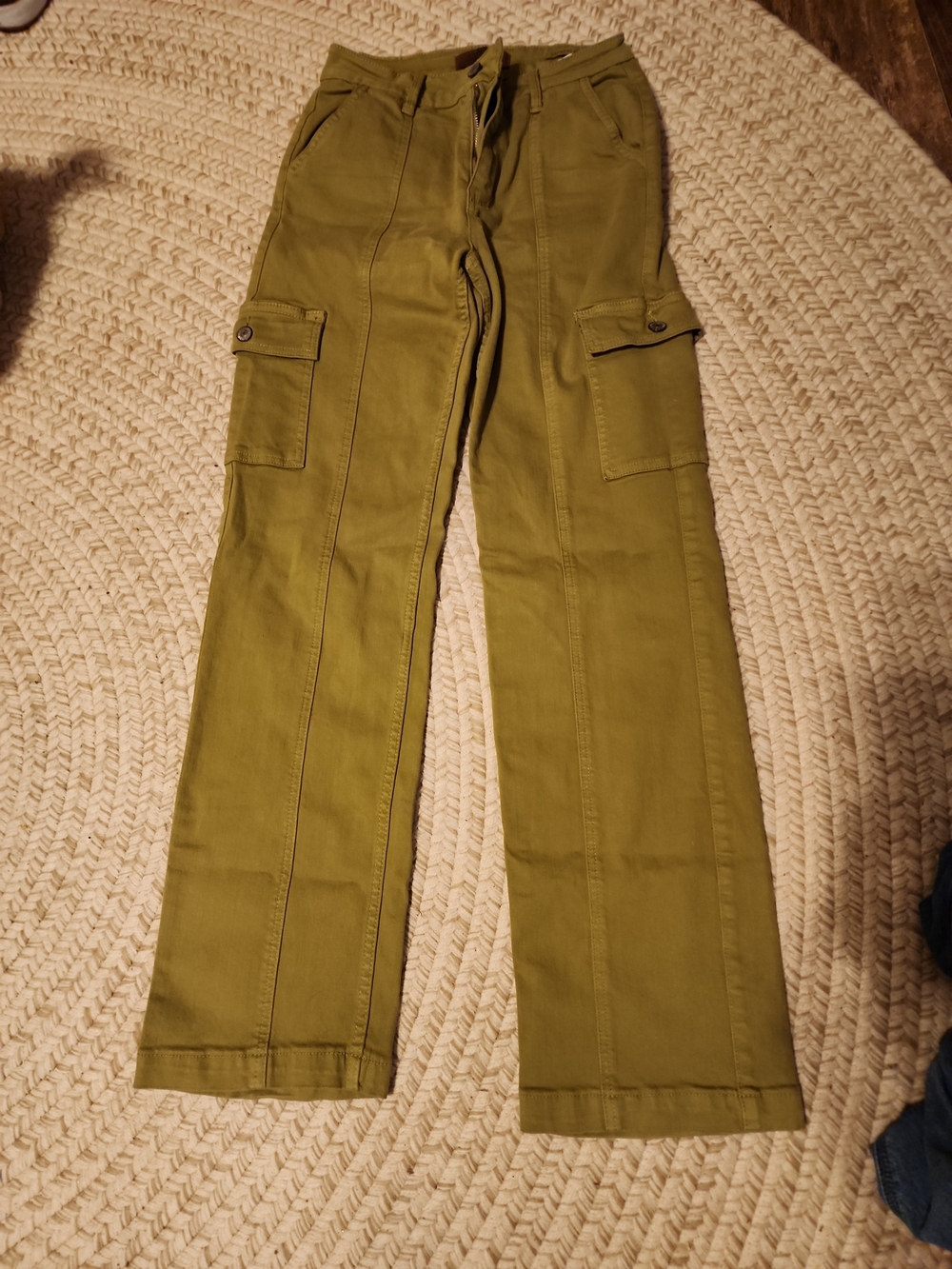 Judy Blue Matcha Green Women's Cargo Pants with Button-Flap Pockets